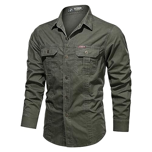 Amazon.com: Mens Tactical Long Sleeve Military Button Up Snap Work